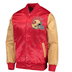 Nom et numéro de l'équipe de conception personnalisée blouson aviateur de démarrage blousons aviateur en satin brodé prix de gros - Product Image 1