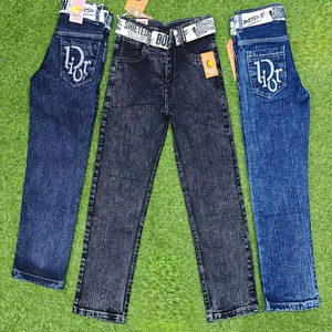 กางเกงยีนส์ทรงตรงสำหรับเด็กผู้ชายกางเกงผ้าฝ้ายสไตล์ฮิปฮอปทรงพอดีปกติชุดเอี๊ยมผ้าถักกางเกงเด็กอินเทรนด์ขายส่ง - Product Image 6