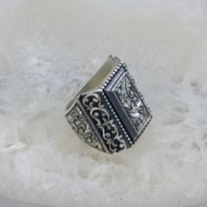 Anillos Unisex de Plata 925 con Diseño Islámico Grabado a Mano para Bodas, Modernos, de Estambul - Product Image 1