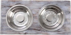 2025 recién llegado cuencos y comederos para mascotas lavados en blanco, superventas, soporte de madera con cuencos de acero inoxidable para comida y agua para mascotas - Product Image 3