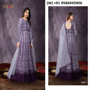 Costume de soirée de styliste avec filet papillon, combinaison Anarkali - Product Image 4