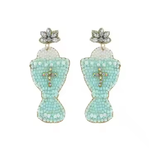 Pendientes personalizados de mujer Pendientes de cuentas de calidad superior Pendientes de cuentas más vendidos por Artesanías MD - Product Image 3