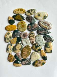 Natural Ocean Jasper Cabochon Loose Gemstone of Mixed Shape and Size for Jewelry Making Lot for Sale - Product Image 3