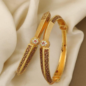 กำไลทองเหลืองทำมือสำหรับผู้หญิงเครื่องประดับชาติพันธุ์แบบดั้งเดิมชุดกำไลชุบทองแฟชั่นขายส่งออกแบบได้ตามต้องการ - Product Image 1