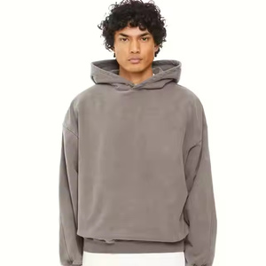 Sudadera con Capucha Extra Grande Unisex para Hombre, con Logotipo Personalizado Bordado, Térmica, Gruesa, Invernal, Personalizable, Lisa, Teñida, Sólida - Product Image 3