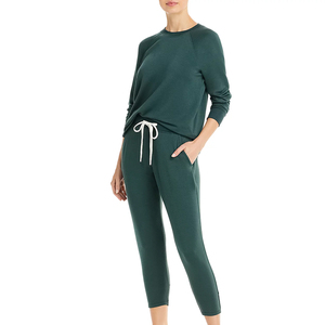 El mejor diseño de mujer 2025 algodón entrenamiento Jogging chándal sólido de talla grande 2 piezas chándal para invierno Activewear impreso - Product Image 1