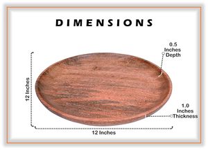 Durable Stylish Eco-Friendly Classic Polished Mango Wood Washable Multi-Purpose Serving Trays Platter <b>Decorative</b> <b>Plates</b> Dish - Product Image 2