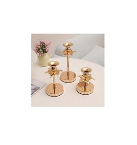 Portavelas de color dorado y metal de primera calidad, candelabro con forma de flor de diseño atractivo para portavelas de gran venta - Product Image 1