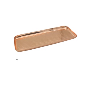 Bandeja de Servir Art Deco de Cobre Martillado Maximus International |   Bandeja de exhibición rectangular, organizador de mesa multifuncional para - Product Image 1