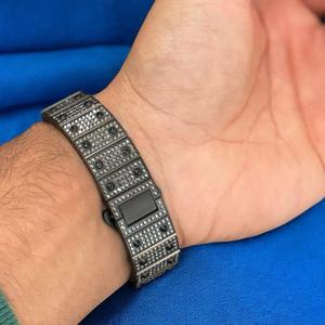 Montre analogique à bracelet en acier inoxydable en édition limitée Cadran à chiffres Ronam blanc Entièrement glacé Noir Moissanite Diamond Watch Hip Hop - Product Image 6