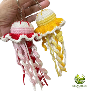 Mini Amigurumi Jellyfish Keychain Handmade Crochet Ocean Theme Pendant Cute Soft Yarn <b>Keyring</b> Bag <b>Charm</b> Gift Idea - Product Image 6