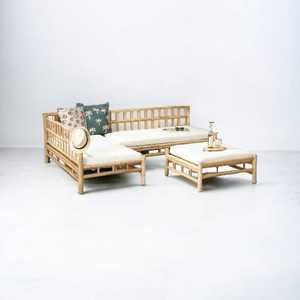 ชุดโซฟาหวายสำหรับห้องนั่งเล่นกลางแจ้งทำจากไม้ไผ่ดีไซน์แบบราชวงศ์เฟอร์นิเจอร์ไม้ไผ่ชุดโซฟาห้องนั่งเล่นสวน - Product Image 5