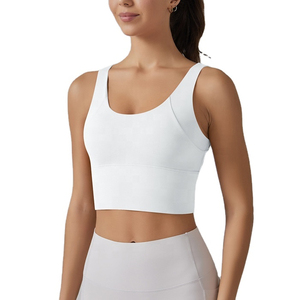 Precio al por mayor de cuello redondo Deportes Crop Top Fitness Mujeres Sensación de alta elasticidad Gimnasio Tops Yoga Tank Top para mujeres - Product Image 3
