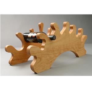 Porte-bouteille en bois avec motif de grain naturel pour une esthétique unique - Product Image 2