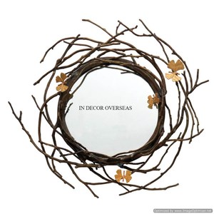 Taille et logo personnalisés disponibles en forme de rectangle miroir décoratif de design unique avec cadre en métal plaqué or pour mur d'Inde - Product Image 2