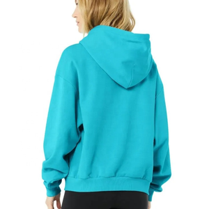 Sweats à capuche surdimensionnés en coton épais de haute qualité, unis, lourds, pour femmes, logo personnalisé, sweats à capuche grande taille - Product Image 6