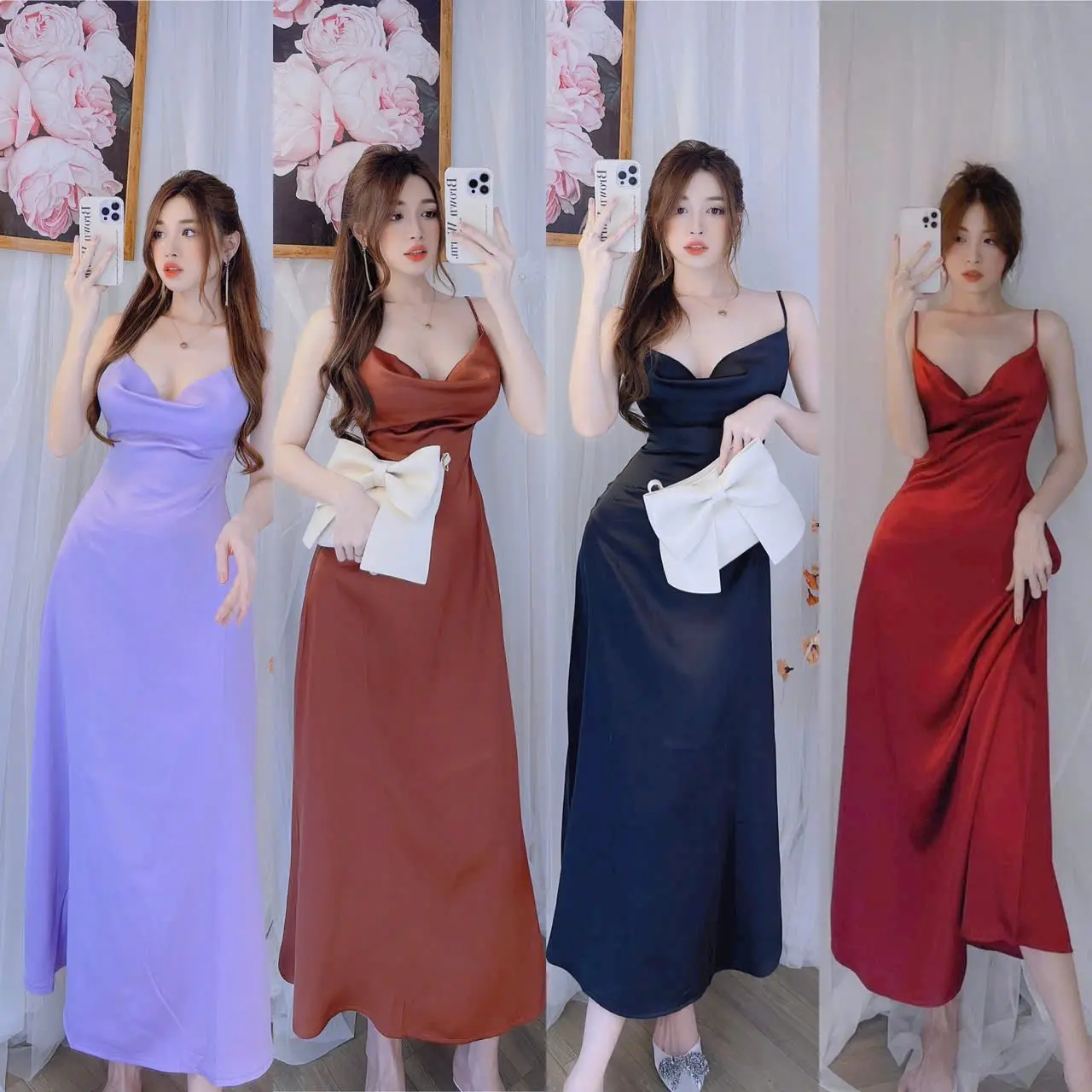 Gaun maxi badan wanita gaun musim panas wanita kasual nyaman Odm dapat dicuci masing-masing dalam tas poli dari produsen Vietnam Bo