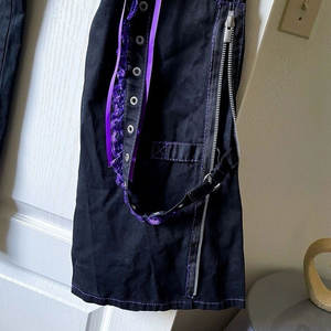 Dark Street Women's Gothic Lace <b>Corset</b> Chain Hardware Pants Black Purple 2026 - Product Image 3