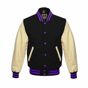 Ropa de collage para hombre con nombre y logotipo, chaqueta universitaria con letras, productos textiles personalizados, chaqueta universitaria de manga de cuero y cuerpo de lana - Product Image 5