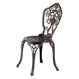 European Courtyard Coffee Table And Chair Balcony Furniture Outdoor Garden Cast Aluminum Dining Chair