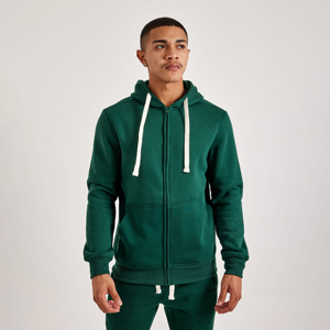 Sweat-shirt à capuche zippé vert pour homme, coupe classique, 100 % coton molletonné, décontracté, pour l'automne, vente en gros, fabricant OEM - Product Image 1
