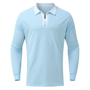 <b>Men's</b> Moisture-Wicking Golf Polos Cool Matte Yarn <b>Summer</b> Casual Quick-Dry Long Sleeve Athletic Polo <b>Shirts</b> - Product Image 1