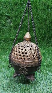 กระถางธูปทองเหลืองและหินอ่อนที่สง่างามสำหรับการทำสมาธิและน้ำมันหอมระเหยที่หรูหราผู้ถือกลิ่นหอมสำหรับการพักผ่อนที่บ้าน - Product Image 2