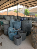 Pot de jardin en céramique émaillée vintage du Vietnam, résistant au gel, pots et jardinières en poterie avec style