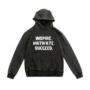 Ropa informal con lavado ácido, jersey para hombre, sudaderas de manga larga, sudaderas negras de algodón 100%, logotipo serigrafiado, colección de invierno - Product Image 2