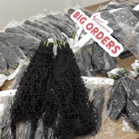 Extensiones de cabello Remy virgen vietnamita para trama de rizos con extremos dobles dibujados, todos los colores teñibles disponibles en Stock
