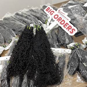 Extensiones de cabello Remy virgen vietnamita para trama de rizos con extremos dobles dibujados, todos los colores teñibles disponibles en Stock - Product Image 2