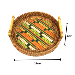 Bandeja de madera de ratán Natural ecológica tejida a mano de Vietnam, cesto de servicio decorativo para frutas y verduras secas - Product Image 5