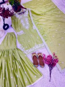 ชุดปาร์ตี้พรีเมี่ยมชุดปาลาซโซ dupatta พร้อมงานปักหนาสำหรับงานแต่งงานฟังก์ชั่นพร้อมจำหน่ายจากซัพพลายเออร์ขายส่ง - Product Image 4