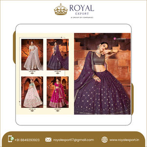 Lehenga Choli-ropa étnica india, ropa para boda y fiesta, trabajo de bordado de secuencia - Product Image 6