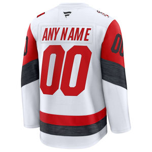 Jersey de hockey personalizado blanco y rojo para hombre, ropa deportiva de retazos ligera de manga larga, ropa de calle atlética cómoda, Top - Product Image 3