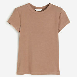 T-shirt blanc uni décontracté en polyester/coton personnalisé en gros pour femmes, tailles plus grandes, t-shirts vierges - Product Image 1