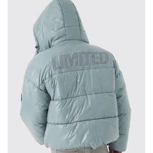 High Quality <b>Winter</b> Warm Thin Bubble <b>Coat</b> for Men Custom <b>Long</b> Hood Puffer Jacket Filling <b>Waterproof</b> Windproof Front Outerwear - Product Image 2