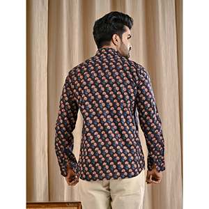 Chemise décontractée pour homme 100% coton, imprimé floral noir, manches longues, boutonnée, avec fonction imperméable, tailles XS-6XL - Product Image 6