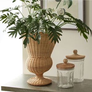 Handwoven Jute Rope <b>Plant</b> <b>Pot</b> <b>Basket</b> with Stand Unique Design Indoor and Outdoor Wicker Planter <b>Basket</b> Made of Iron and Rattan - Product Image 4