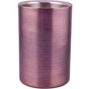 Refroidisseur de vin à double paroi en cuivre antique Matériau métallique durable pour seaux à glace et bacs à boissons - Product Image 1