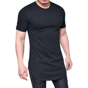Camisetas Premium de Manga Corta para Hombre, Estilo Hipster, Dobladillo Curvo, Estilo Holgado, Tejido de Punto, para Gimnasio y Entrenamiento - Product Image 1
