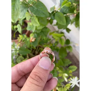Bague en Morganite Poire en Argent Sterling 925 Faite à la Main, Fournisseur de Bijoux en Gros - Product Image 3