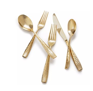 Juego de Cubiertos Metálicos, Cuchara y Tenedor Nuevos, Último Diseño en Cubertería Metálica, Cuchara y Tenedor de Latón, Juego de Cuatro Cubiertos - Product Image 1