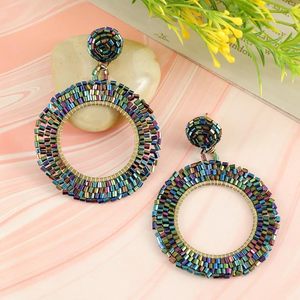AALIYAN IMPEX-Pendientes hechos a mano con cuentas multicolor para mujeres y niñas, aretes bohemios con flecos, joyería para fiesta - Product Image 2