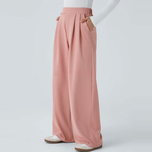 กางเกงลำลองแฟชั่นผู้หญิง ระบายอากาศได้ดี เอวกลาง ขากว้าง ปิดด้วยยางยืด ทรงตรงปกติ สำหรับฤดูหนาว - Product Image 1