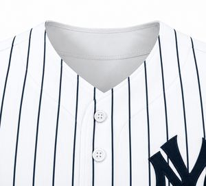 SINEWY SPORTS Maillot de baseball imprimé sublimé personnalisé à rayures pour homme, manches courtes, boutons sur le devant, respirant, 100% polyester - Product Image 5