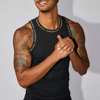 Haut de compression de base sans manches à double couche pour hommes Chemise d'entraînement en coton respirant avec col rond et couche de base