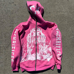 Nouveau produit coton de haute qualité impression bouffante 3D personnalisée pull-over surdimensionné fabricants de sweat-shirt vêtements pour femmes sweat à capuche zippé - Product Image 2