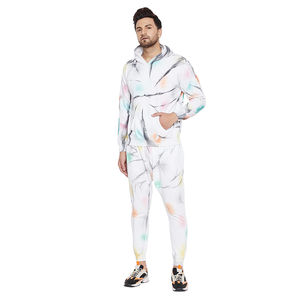 เสื้อวอร์มแบบสวมหัวสีดำมัดย้อมได้ตามต้องการชุดวอร์มแบบสวมหัวสำหรับผู้ชายแห้งเร็วเล่นกีฬาออกกำลังกายในยิม - Product Image 3