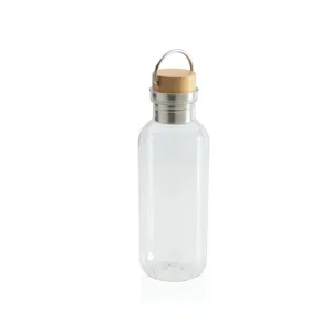 Bouteille RPET de 680 ml avec gadget en bambou RCS, vaisselle en plastique durable - Product Image 1